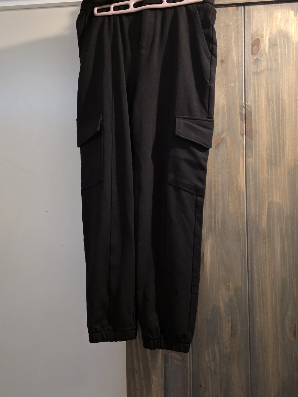 Stella Luce Black Cargo Joggers with Flap Pockets